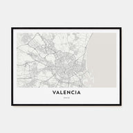 Valencia Map Landscape Poster