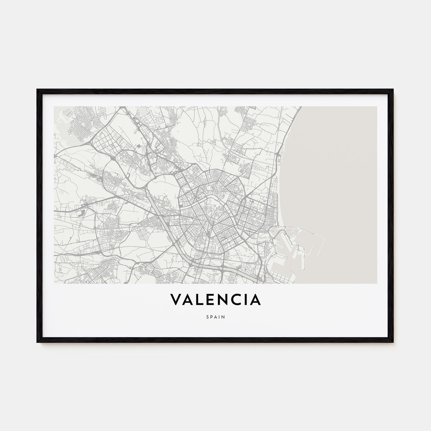 Valencia Map Landscape Poster