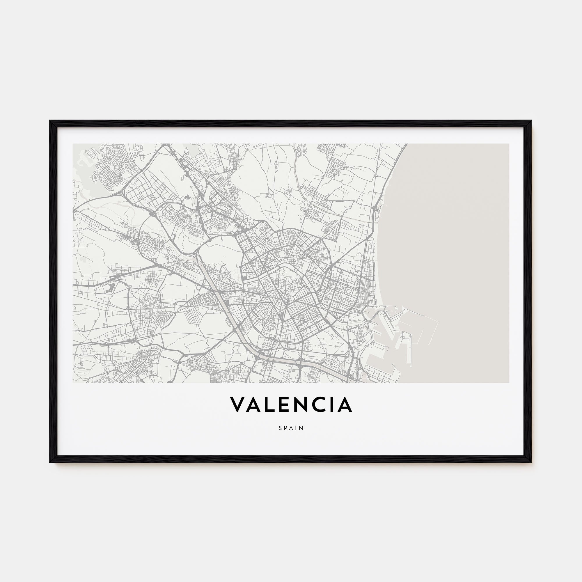Valencia Map Landscape Poster