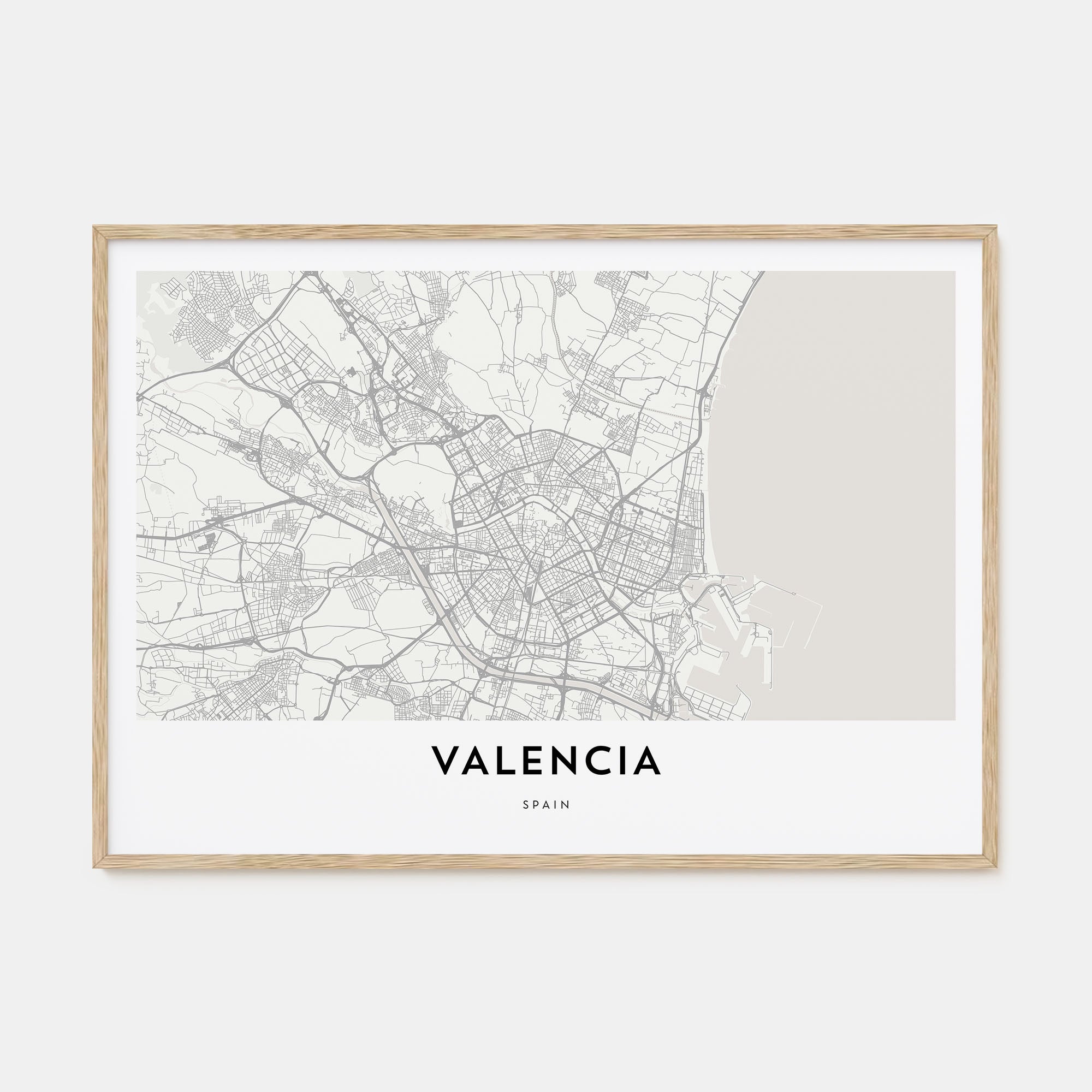 Valencia Map Landscape Poster