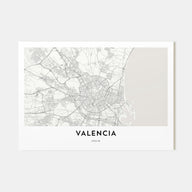 Valencia Map Landscape Poster