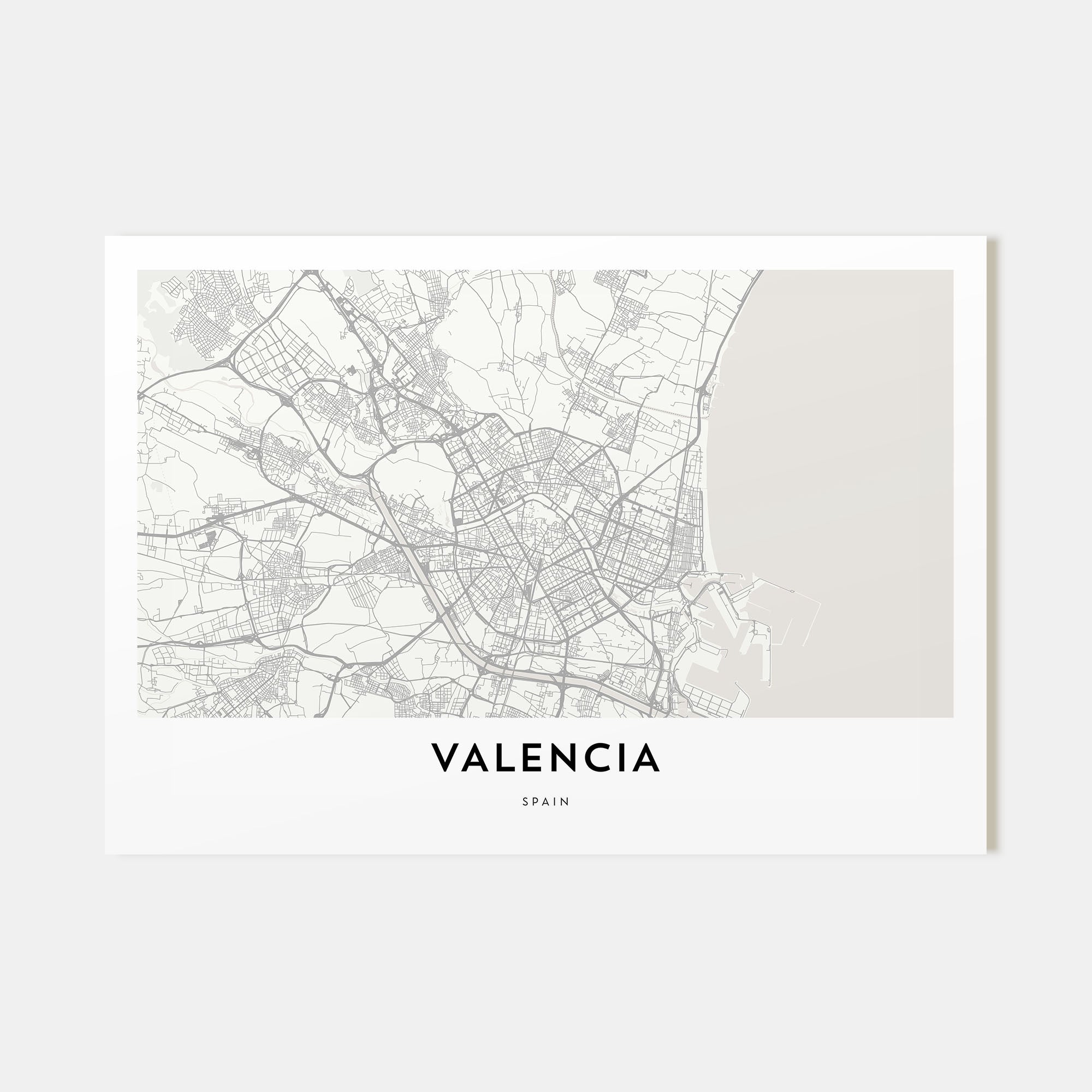 Valencia Map Landscape Poster