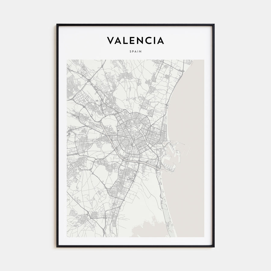 Valencia Map Portrait Poster