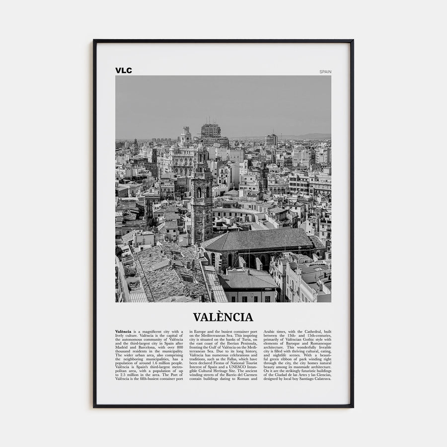 Valencia Travel B&W No 2 Poster