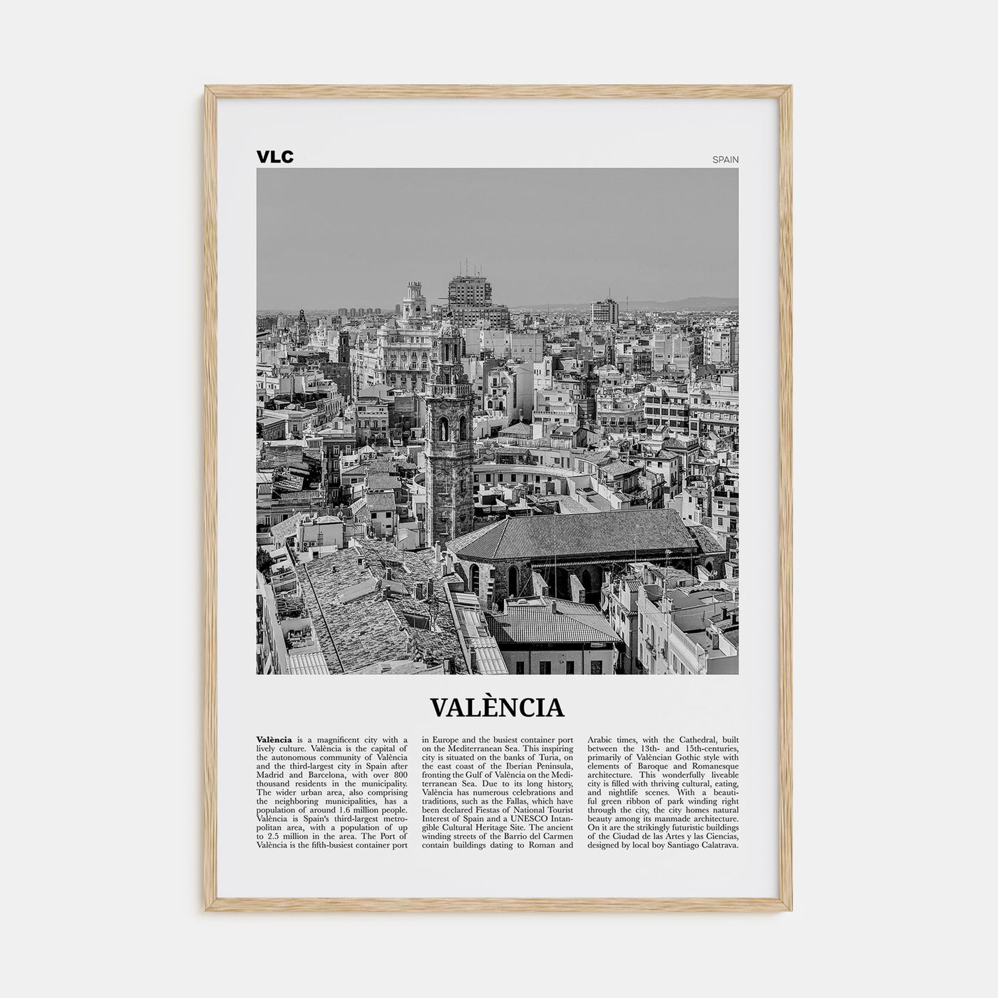 Valencia Travel B&W No 2 Poster