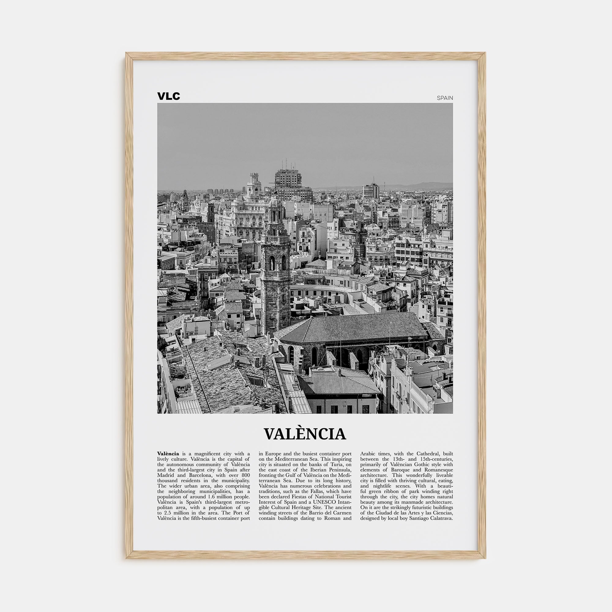 Valencia Travel B&W No 2 Poster
