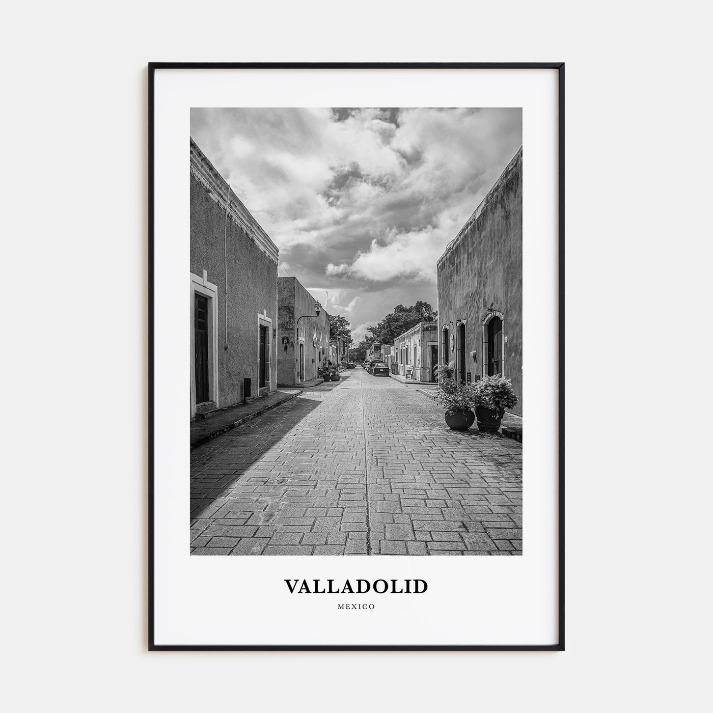 Valladolid, Mexico Portrait B&W Poster