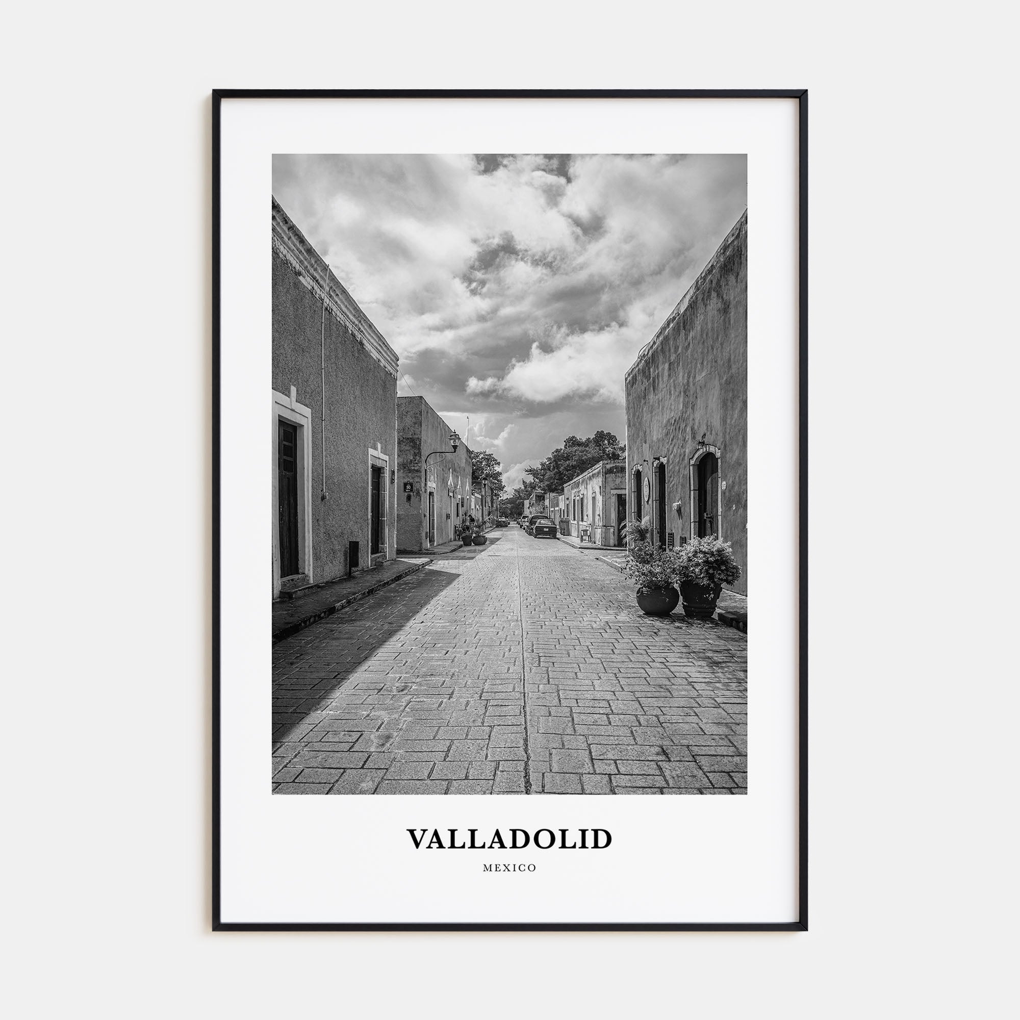 Valladolid, Mexico Portrait B&W Poster