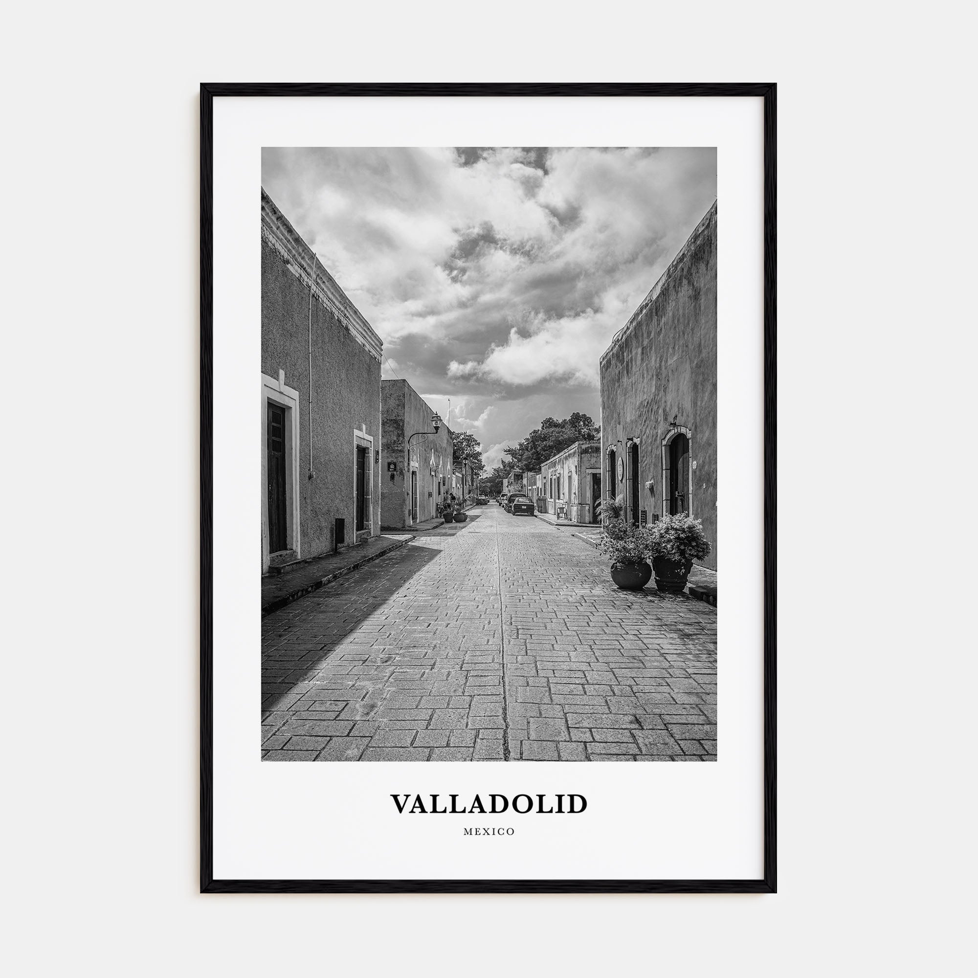 Valladolid, Mexico Portrait B&W Poster