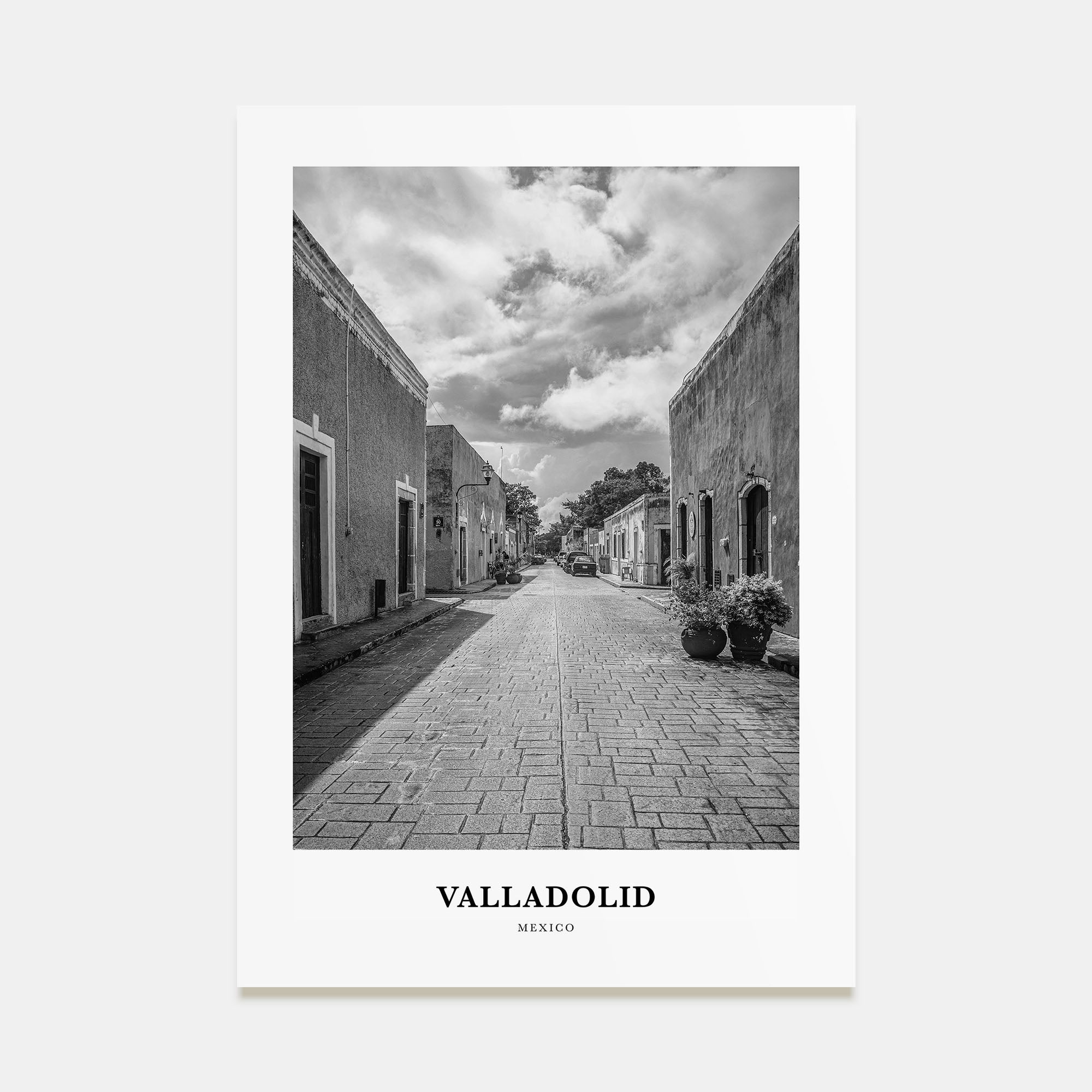 Valladolid, Mexico Portrait B&W Poster