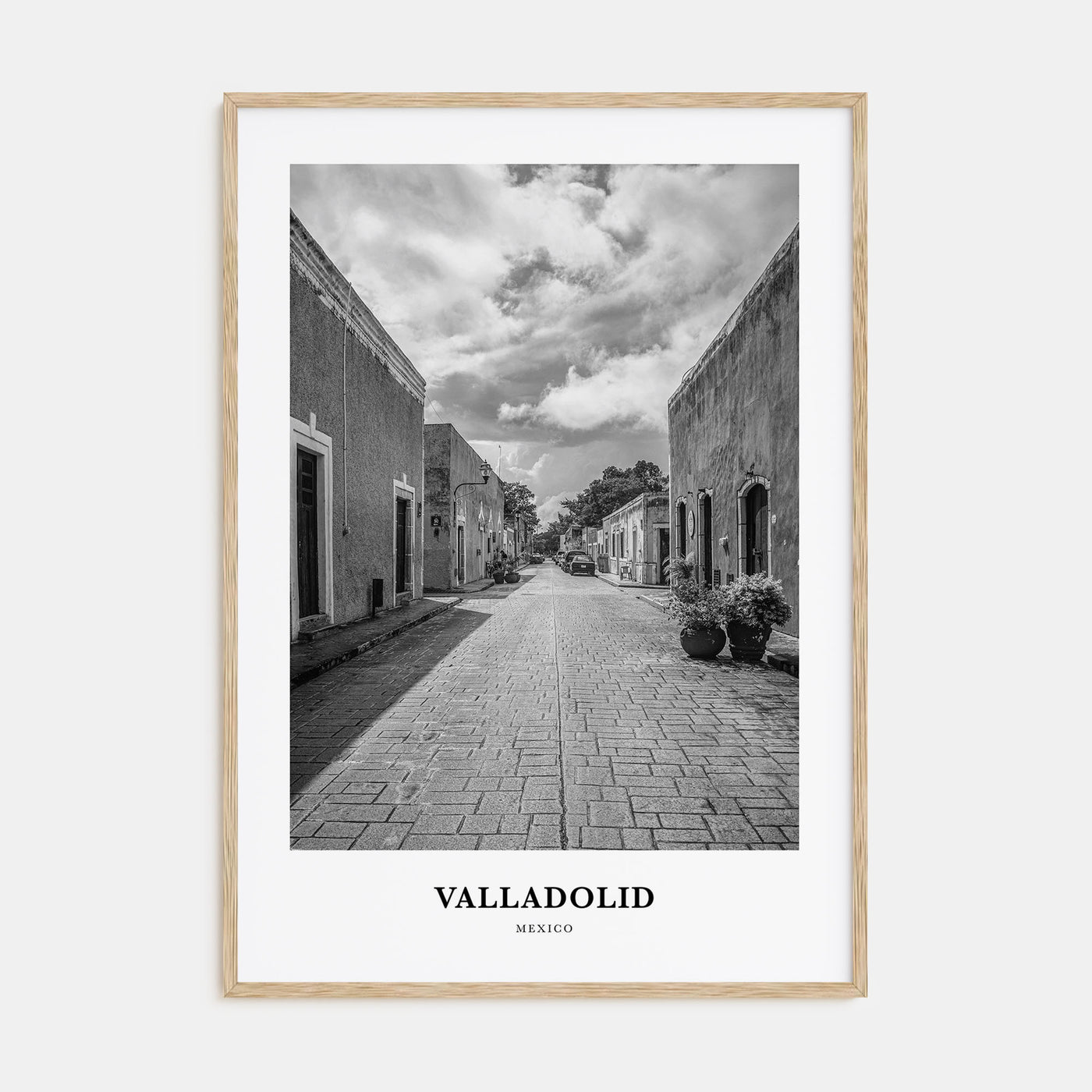 Valladolid, Mexico Portrait B&W Poster