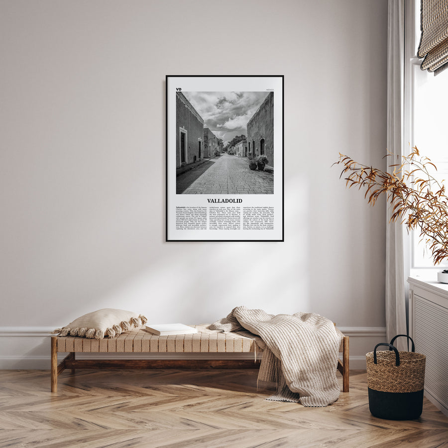 Valladolid, Mexico Travel B&W Poster