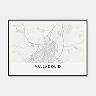 Valladolid, Spain Map Landscape Poster
