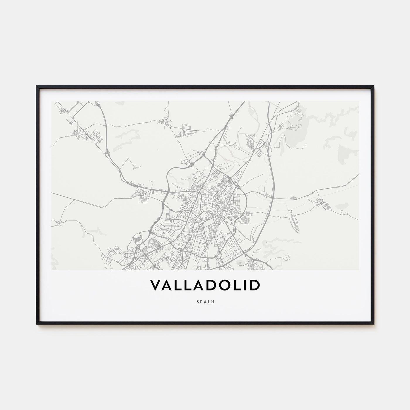 Valladolid, Spain Map Landscape Poster