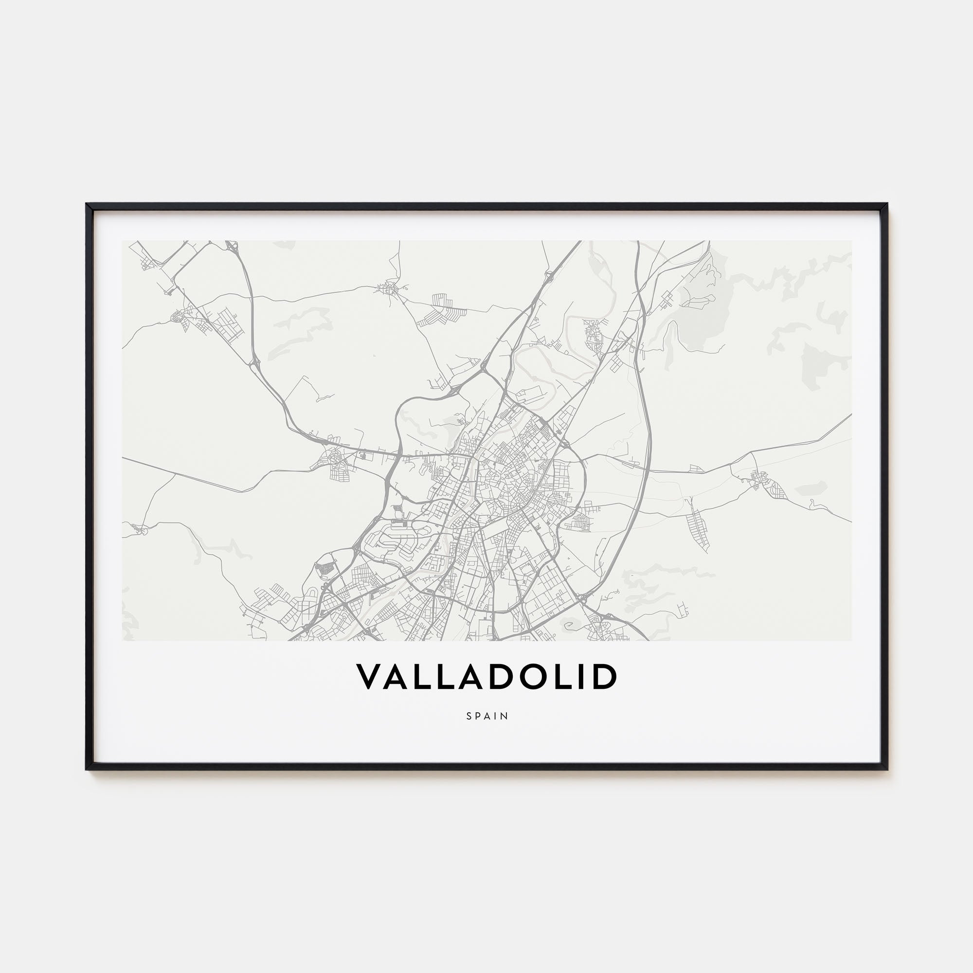 Valladolid, Spain Map Landscape Poster