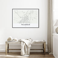 Valladolid, Spain Map Landscape Poster