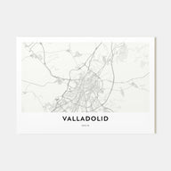 Valladolid, Spain Map Landscape Poster