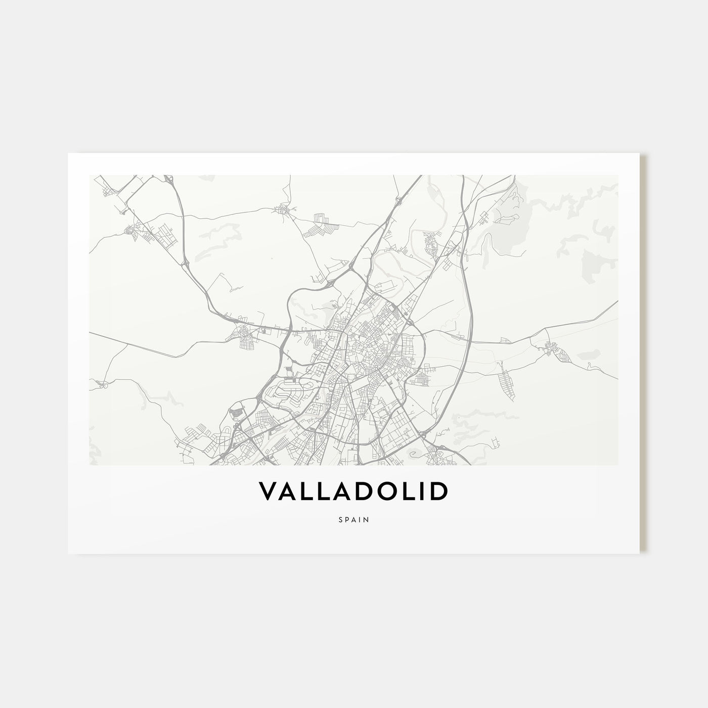 Valladolid, Spain Map Landscape Poster