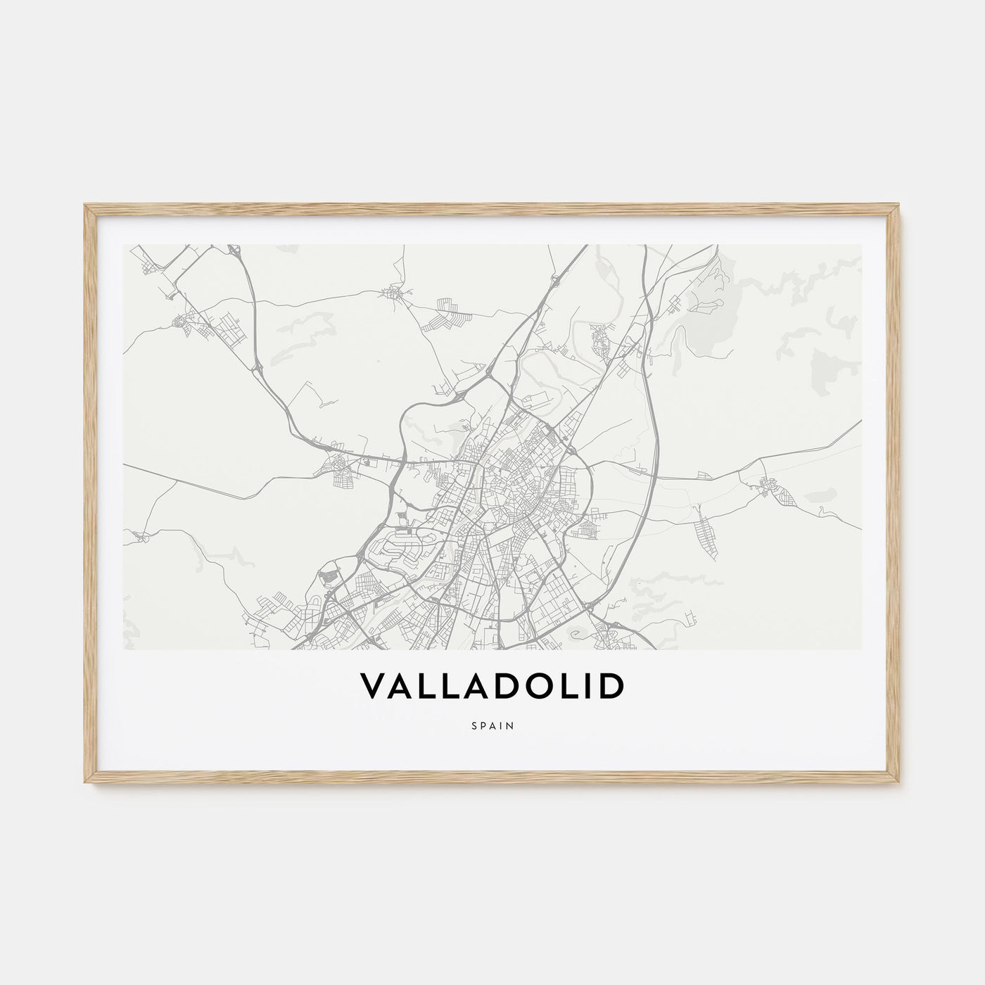 Valladolid, Spain Map Landscape Poster