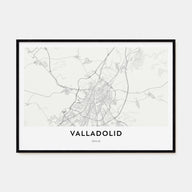 Valladolid, Spain Map Landscape Poster