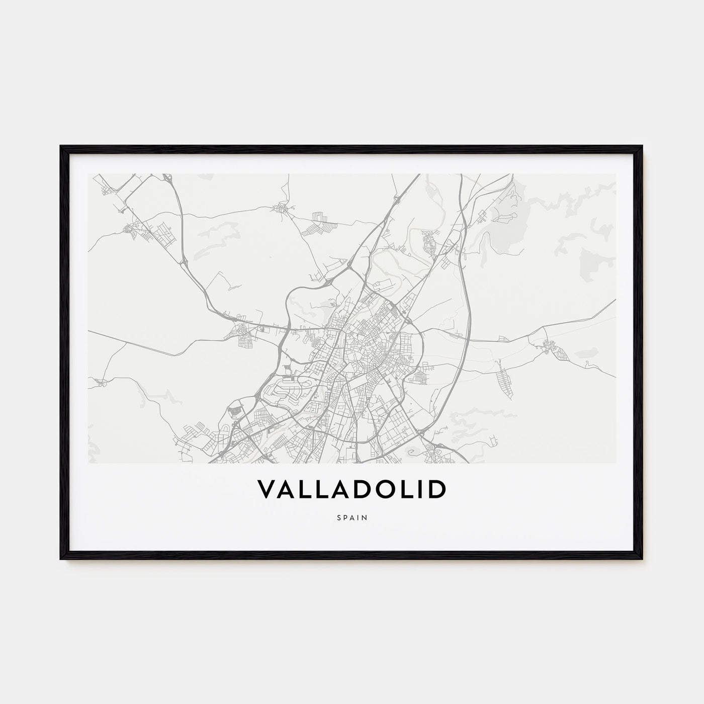 Valladolid, Spain Map Landscape Poster