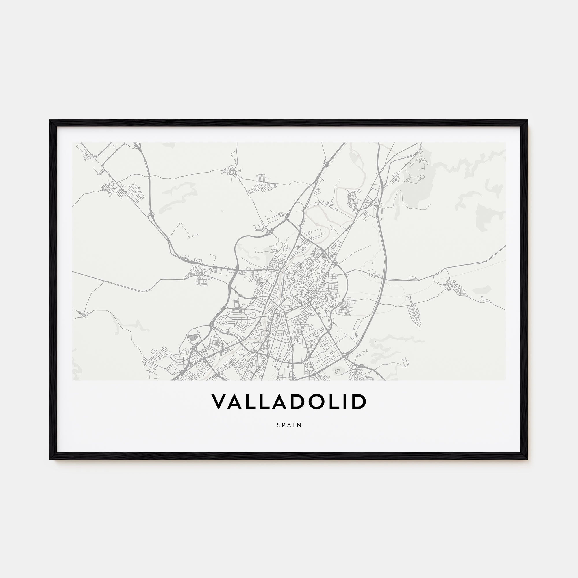 Valladolid, Spain Map Landscape Poster