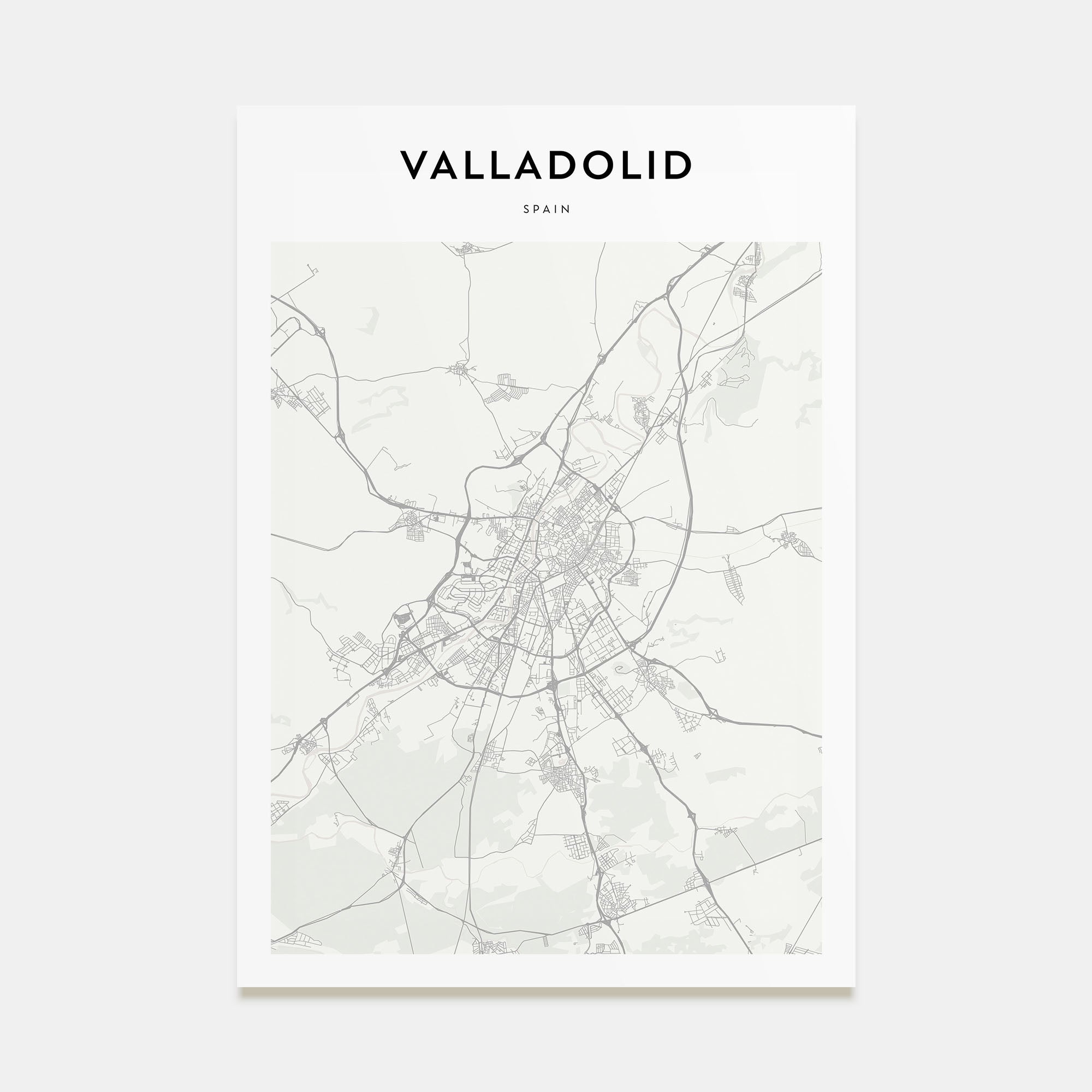 Valladolid, Spain Map Portrait Poster