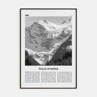 Valle d'Aosta Travel B&W Poster