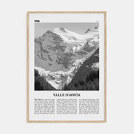 Valle d'Aosta Travel B&W Poster