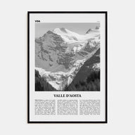 Valle d'Aosta Travel B&W Poster
