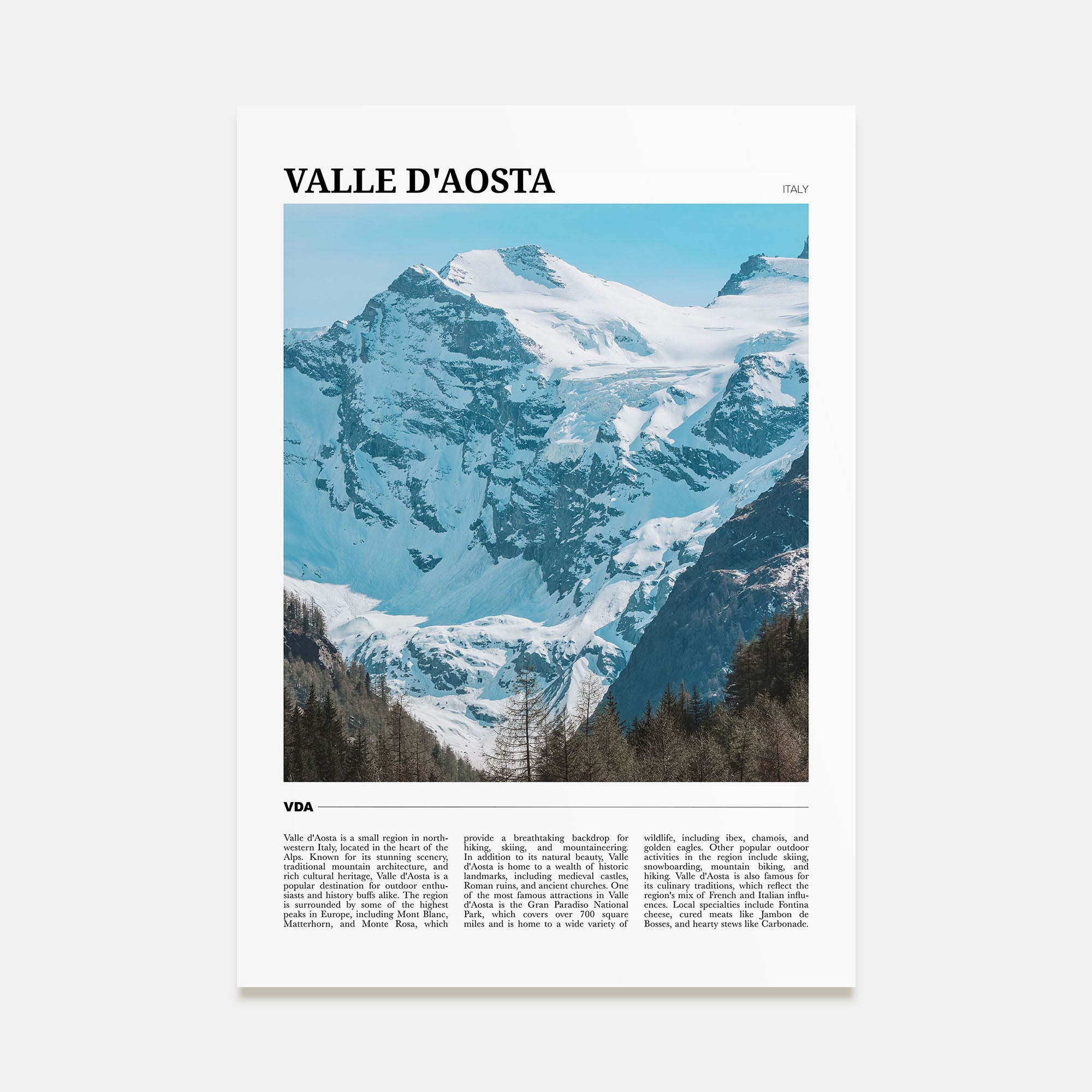 Valle d'Aosta Travel Color Poster