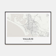 Vallejo Map Landscape Poster