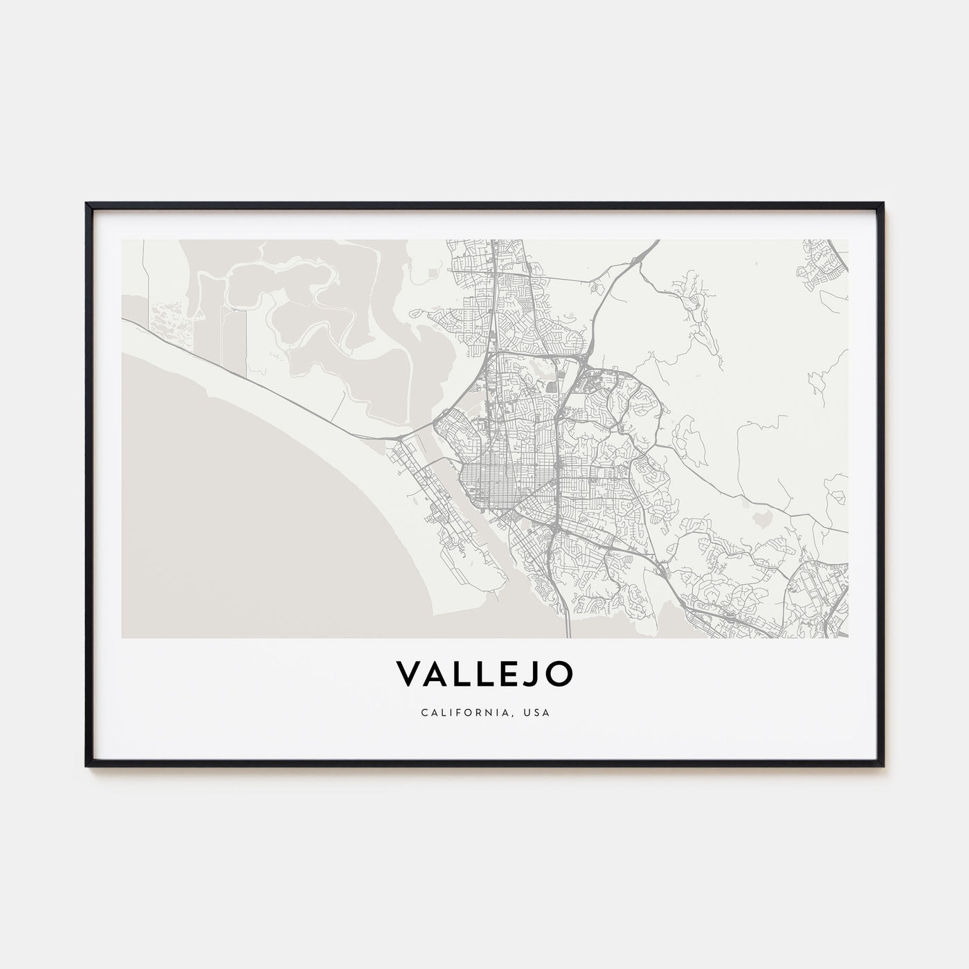 Vallejo Map Landscape Poster