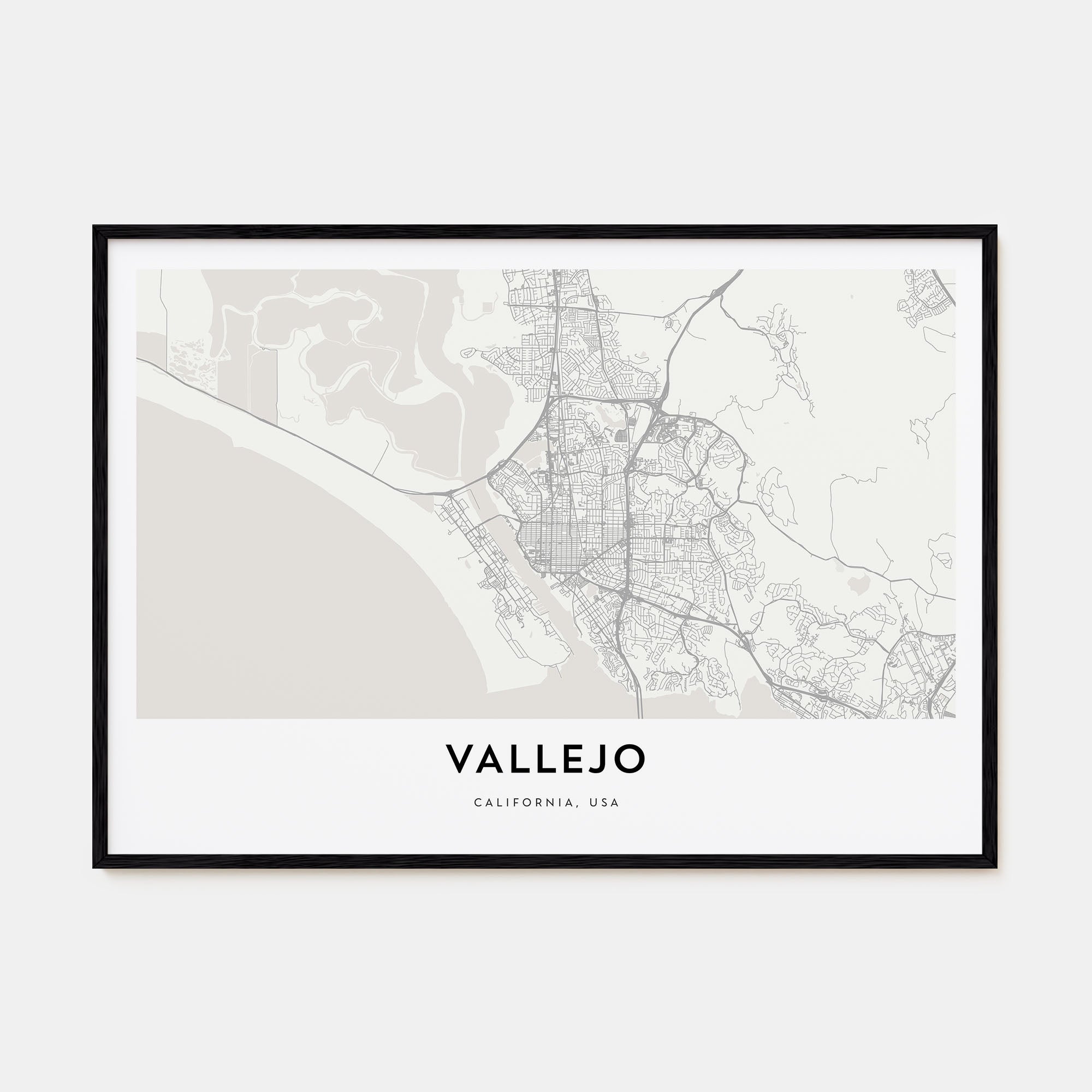 Vallejo Map Landscape Poster