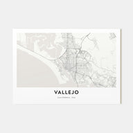 Vallejo Map Landscape Poster