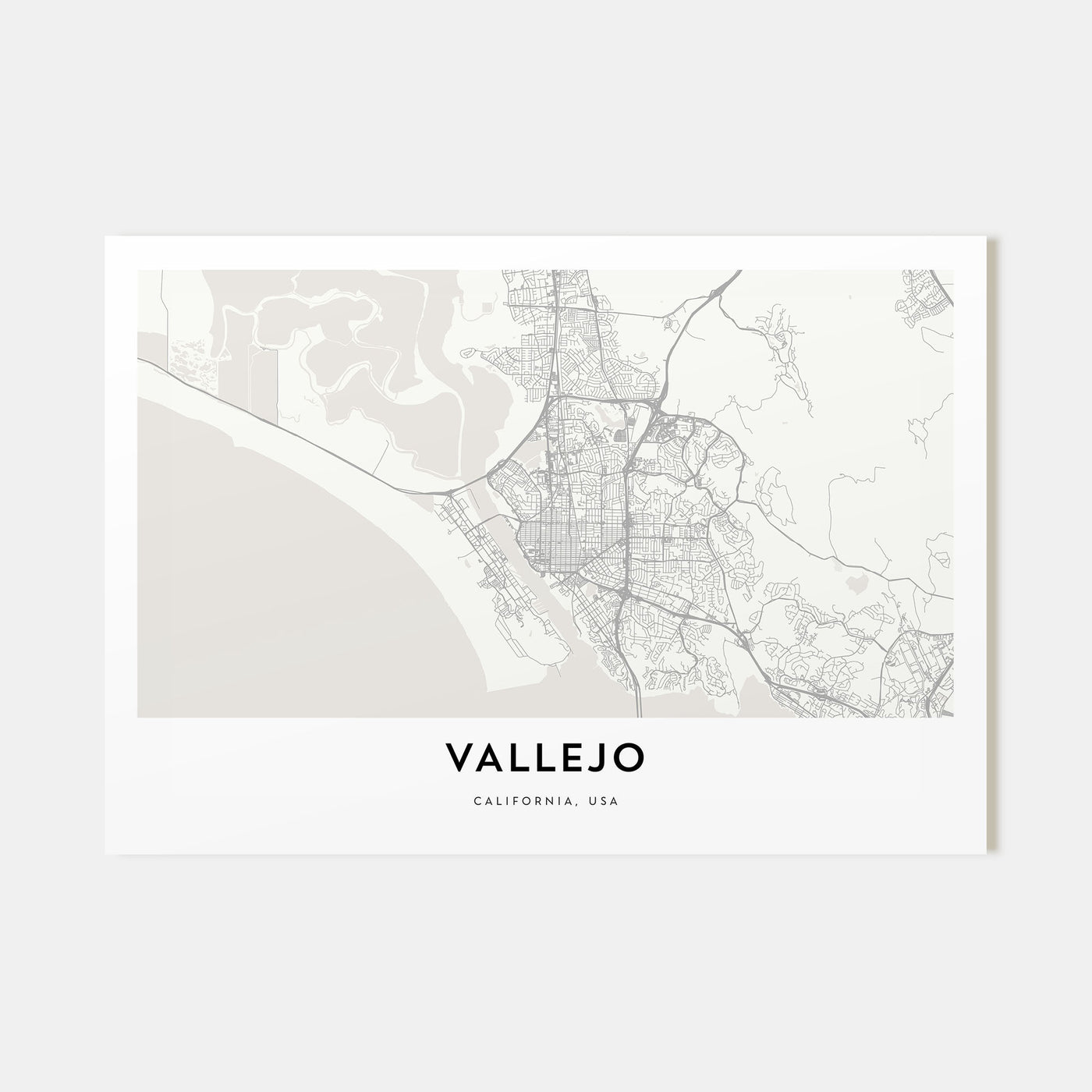 Vallejo Map Landscape Poster