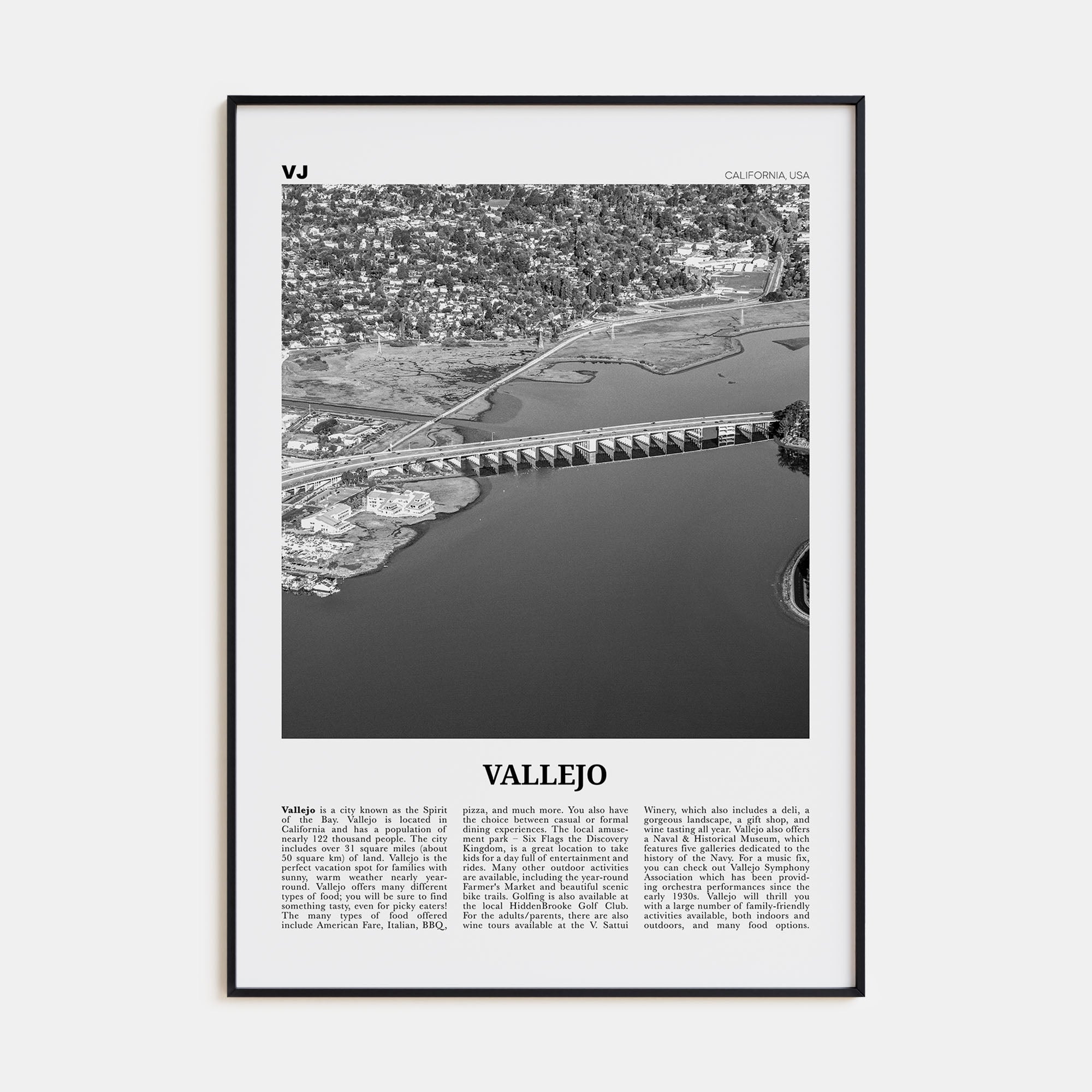 Vallejo Travel B&W Poster