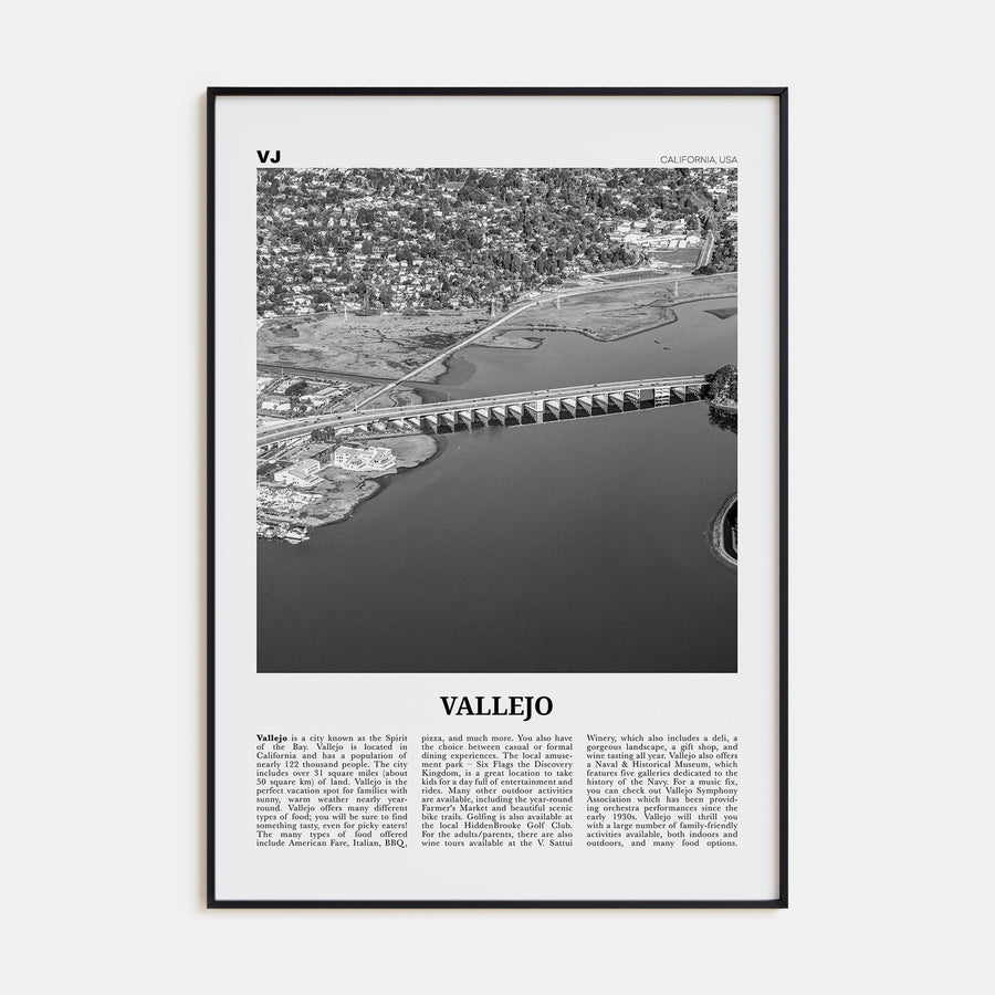 Vallejo Travel B&W Poster