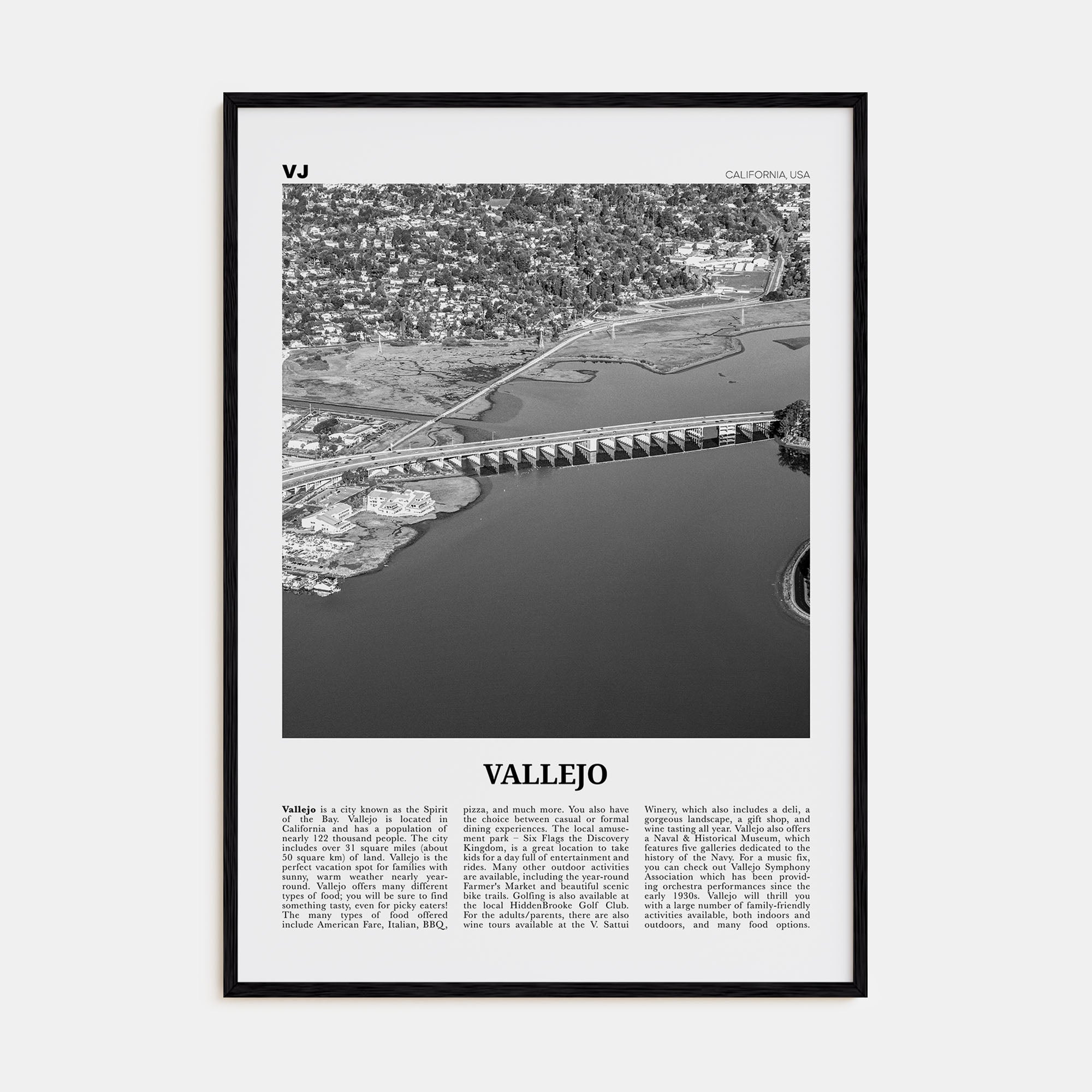 Vallejo Travel B&W Poster