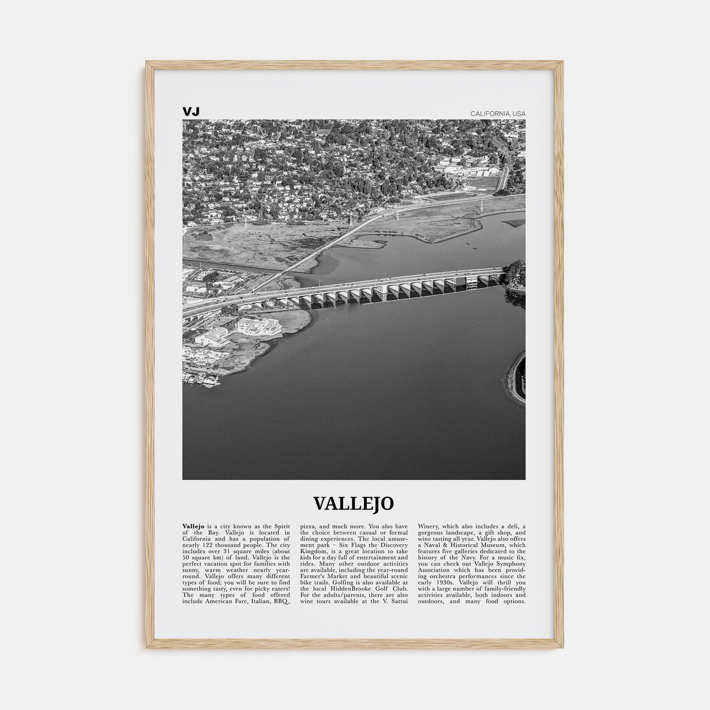 Vallejo Travel B&W Poster