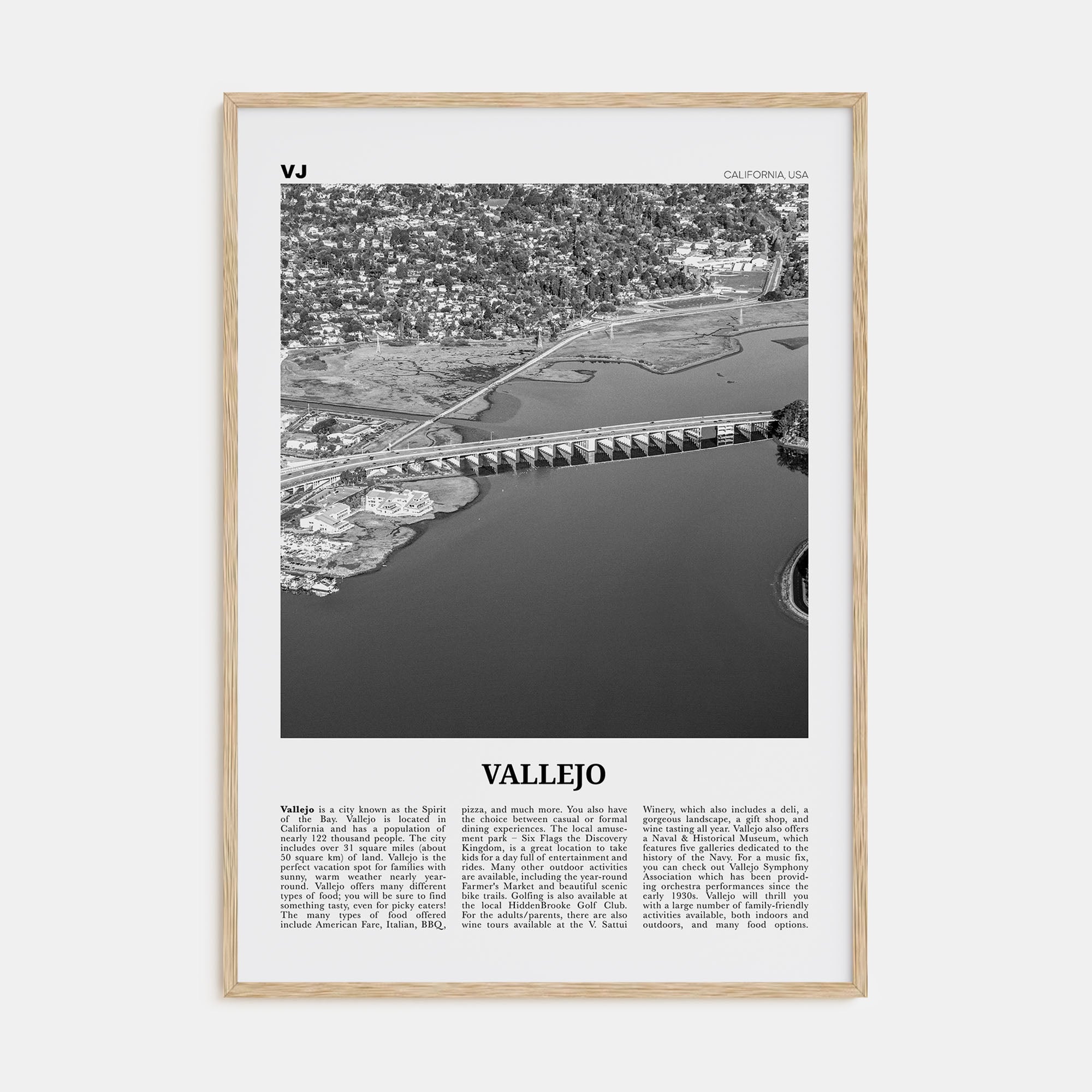 Vallejo Travel B&W Poster