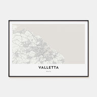 Valletta Map Landscape Poster