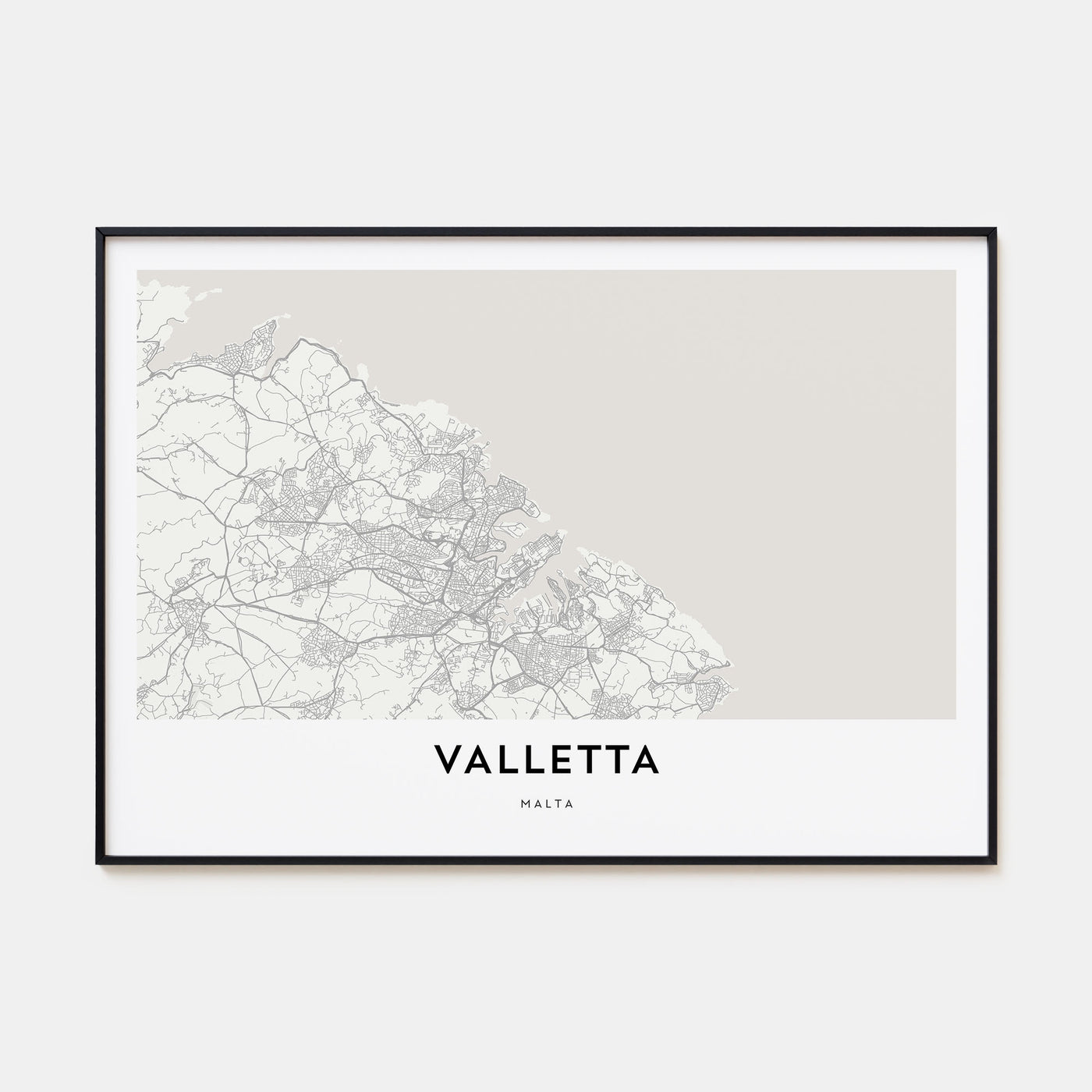 Valletta Map Landscape Poster