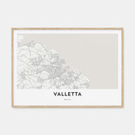 Valletta Map Landscape Poster