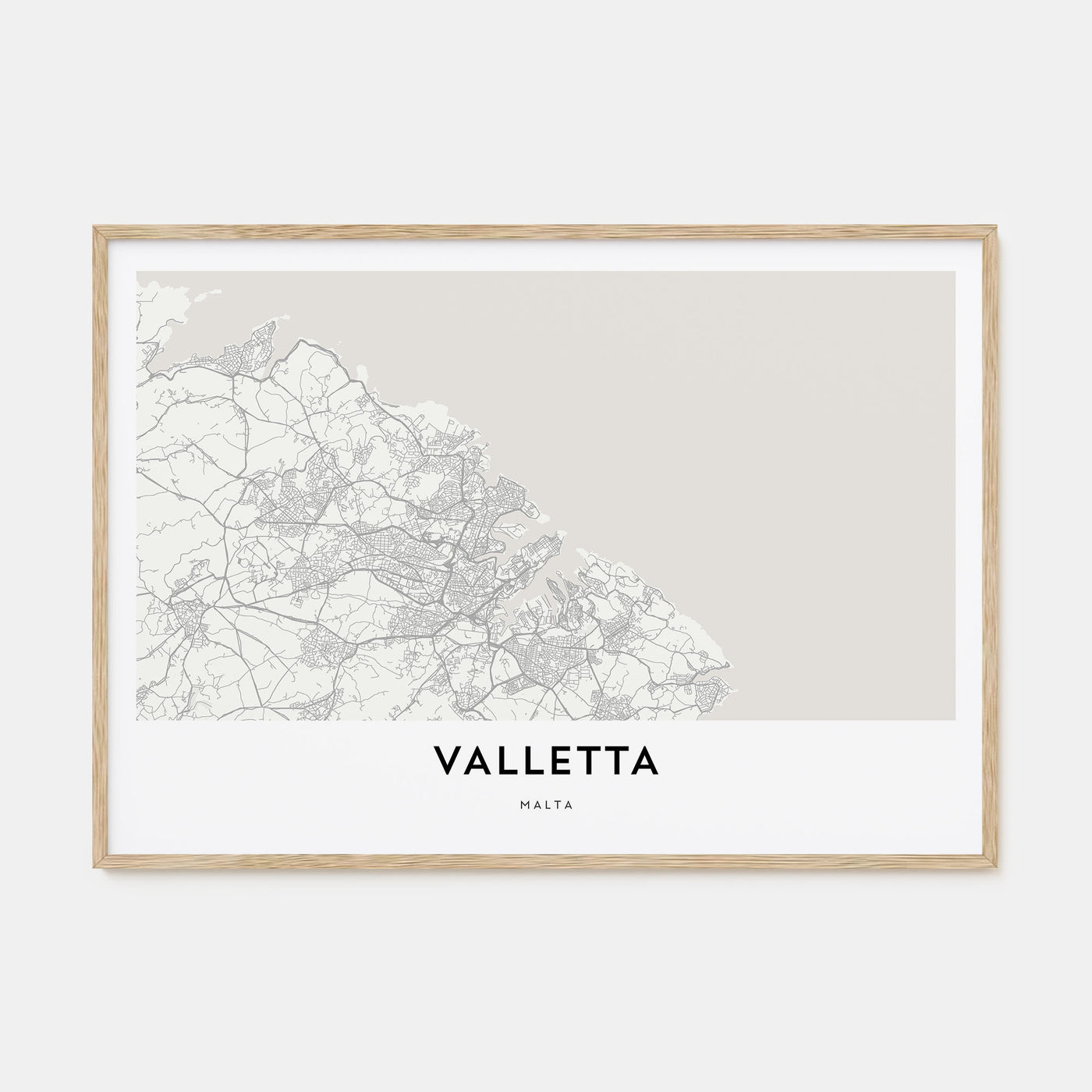 Valletta Map Landscape Poster
