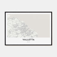 Valletta Map Landscape Poster