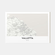 Valletta Map Landscape Poster