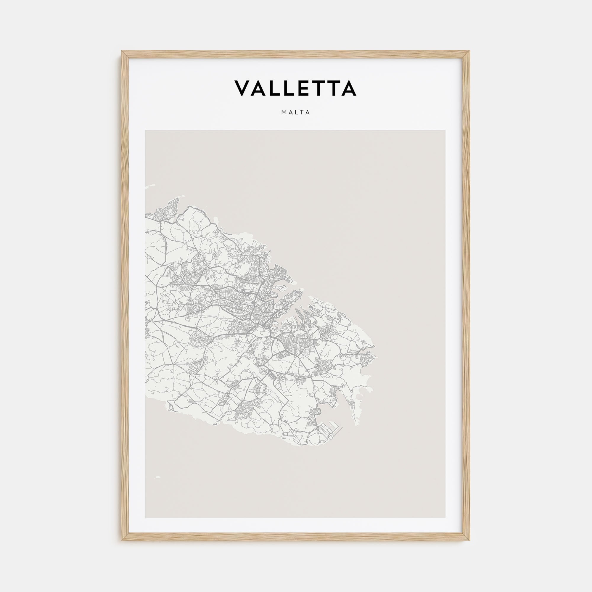 Valletta Map Portrait Poster