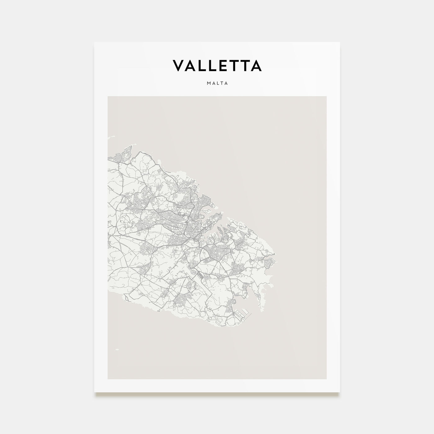 Valletta Map Portrait Poster