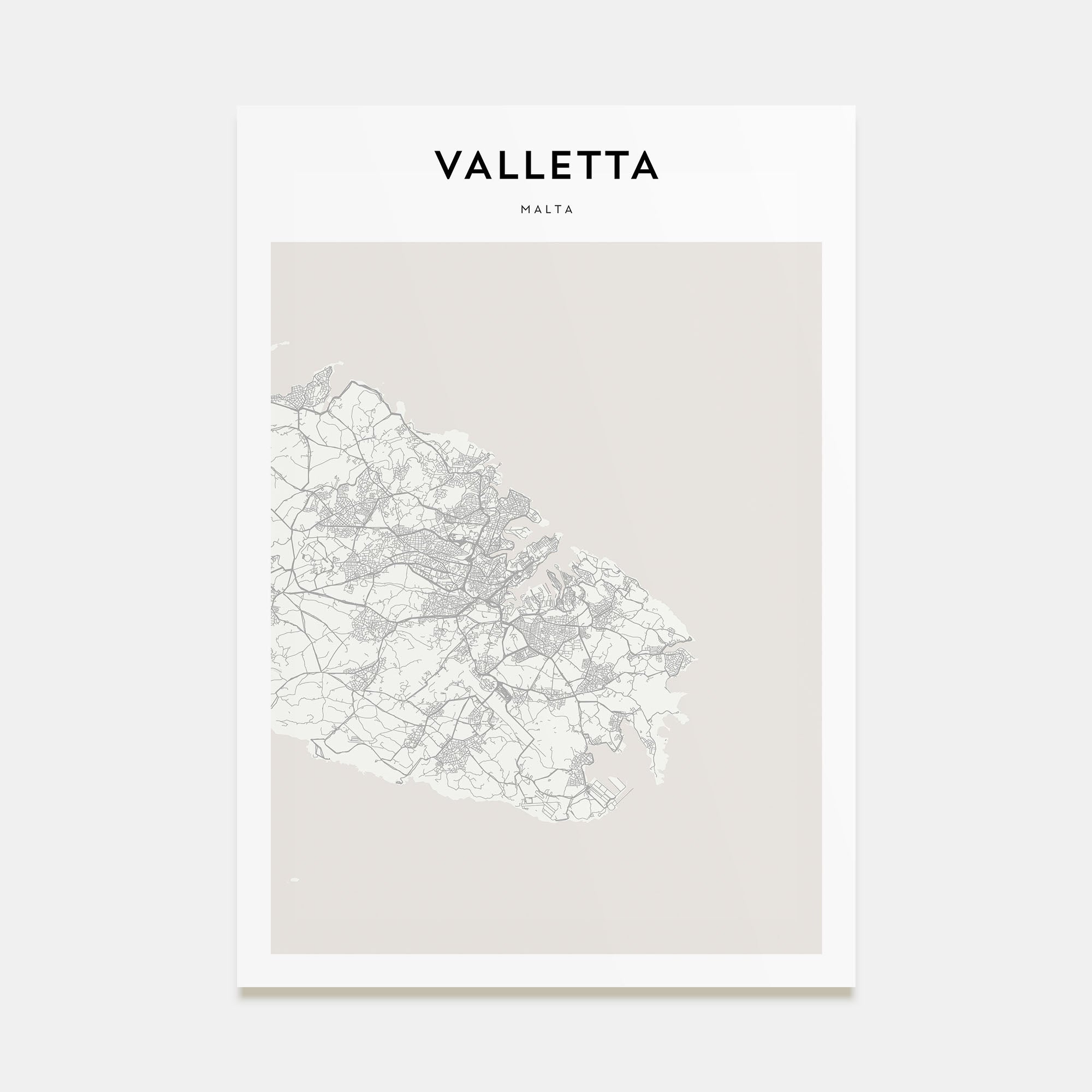 Valletta Map Portrait Poster